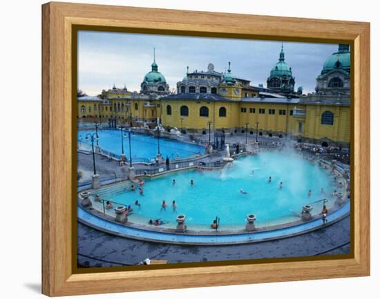 Three Outdoor Naturally Heated Pools and Several Indoor Pools at Szechenyi Baths, Budapest, Hungary-David Greedy-Framed Premier Image Canvas