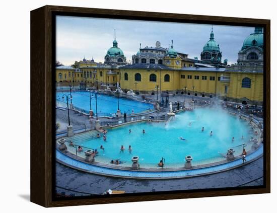 Three Outdoor Naturally Heated Pools and Several Indoor Pools at Szechenyi Baths, Budapest, Hungary-David Greedy-Framed Premier Image Canvas