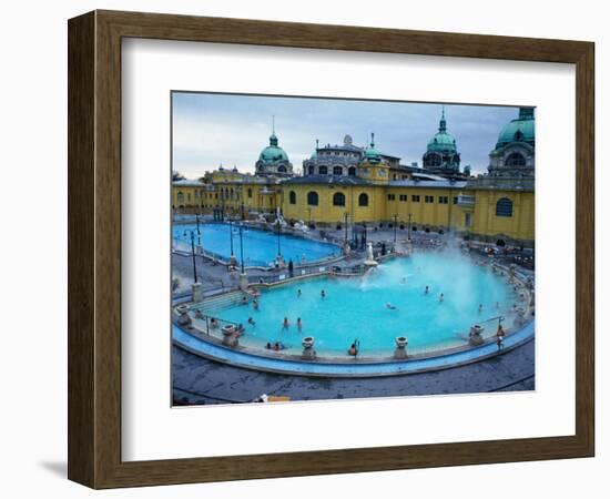 Three Outdoor Naturally Heated Pools and Several Indoor Pools at Szechenyi Baths, Budapest, Hungary-David Greedy-Framed Photographic Print