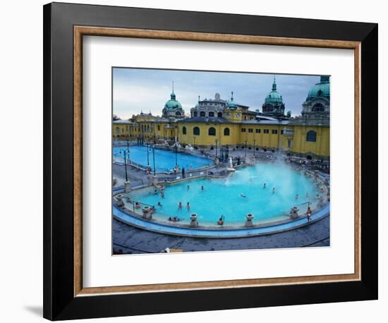 Three Outdoor Naturally Heated Pools and Several Indoor Pools at Szechenyi Baths, Budapest, Hungary-David Greedy-Framed Photographic Print