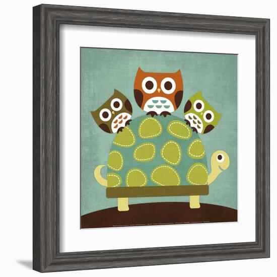 Three Owls on Turtle-Nancy Lee-Framed Art Print