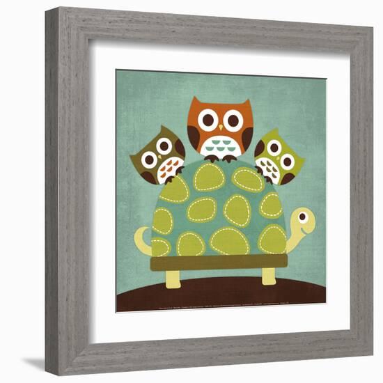 Three Owls on Turtle-Nancy Lee-Framed Art Print