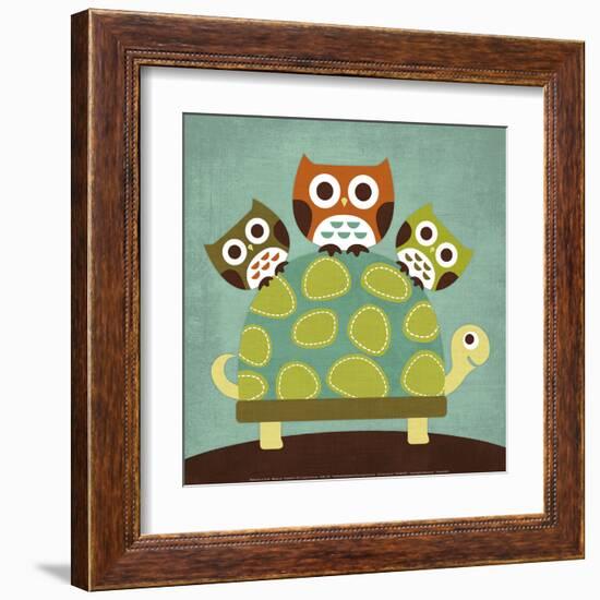 Three Owls on Turtle-Nancy Lee-Framed Art Print