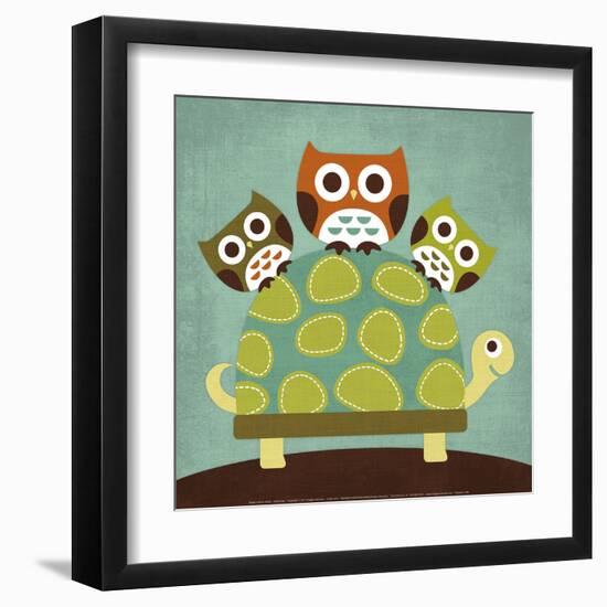 Three Owls on Turtle-Nancy Lee-Framed Art Print