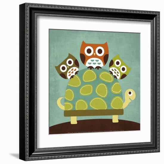 Three Owls on Turtle-Nancy Lee-Framed Art Print