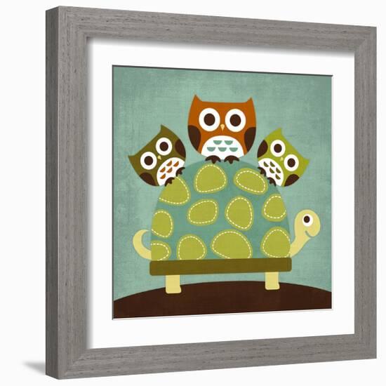 Three Owls on Turtle-Nancy Lee-Framed Premium Giclee Print