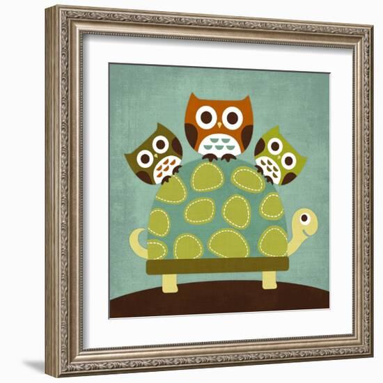 Three Owls on Turtle-Nancy Lee-Framed Art Print