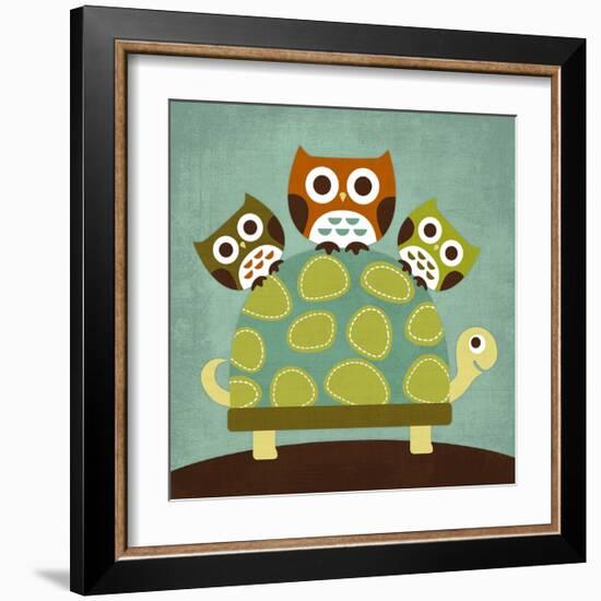 Three Owls on Turtle-Nancy Lee-Framed Art Print