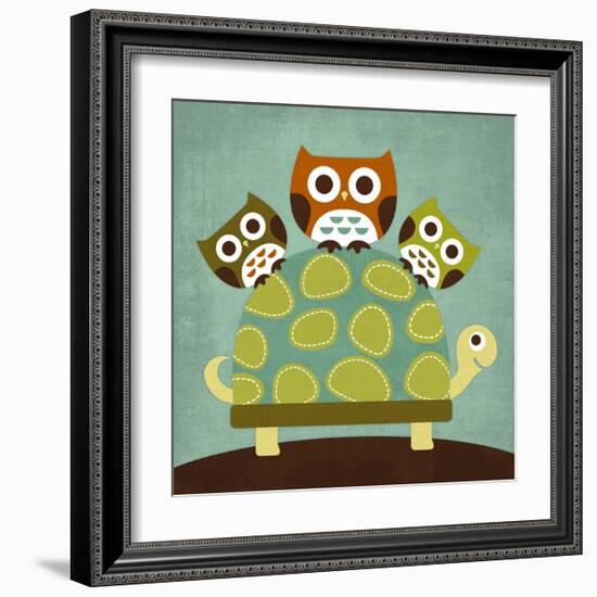 Three Owls on Turtle-Nancy Lee-Framed Art Print