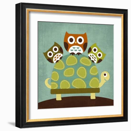 Three Owls on Turtle-Nancy Lee-Framed Art Print