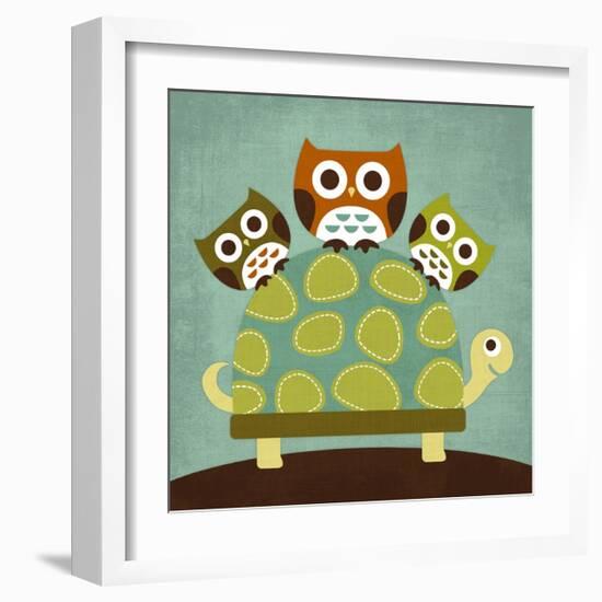 Three Owls on Turtle-Nancy Lee-Framed Art Print