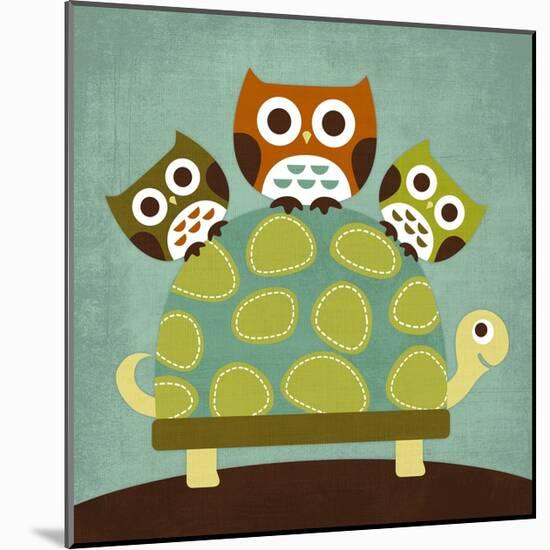 Three Owls on Turtle-Nancy Lee-Mounted Art Print