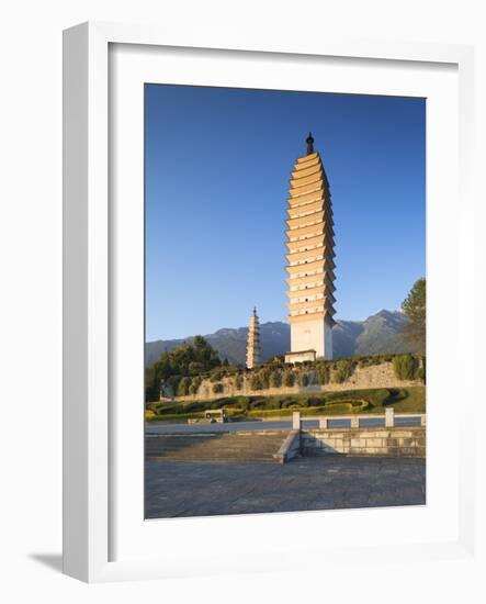 Three Pagodas, Dali, Yunnan, China, Asia-Ian Trower-Framed Photographic Print