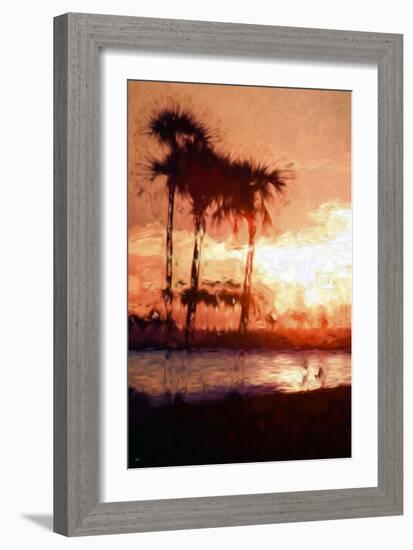 Three Palms - In the Style of Oil Painting-Philippe Hugonnard-Framed Giclee Print