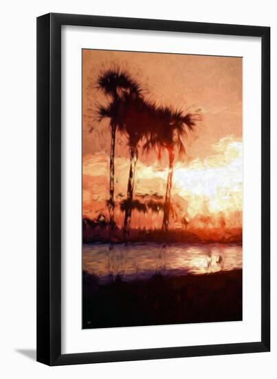 Three Palms - In the Style of Oil Painting-Philippe Hugonnard-Framed Giclee Print