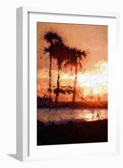 Three Palms - In the Style of Oil Painting-Philippe Hugonnard-Framed Giclee Print