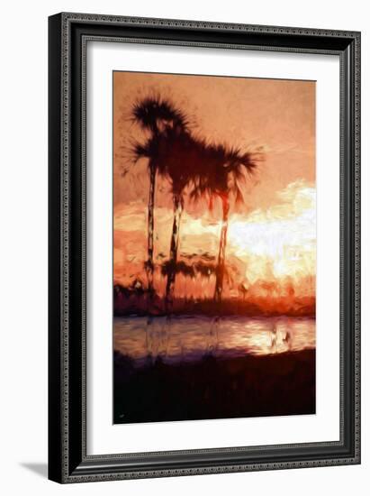 Three Palms - In the Style of Oil Painting-Philippe Hugonnard-Framed Giclee Print