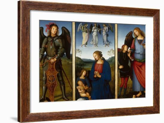 Three Panels from an Altarpiece, Certosa, C. 1500-Perugino-Framed Giclee Print