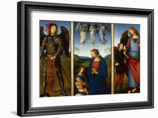 Three Panels from an Altarpiece, Certosa, C. 1500-Perugino-Framed Giclee Print