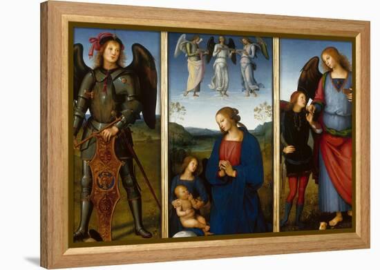 Three Panels from an Altarpiece, Certosa, C. 1500-Perugino-Framed Premier Image Canvas