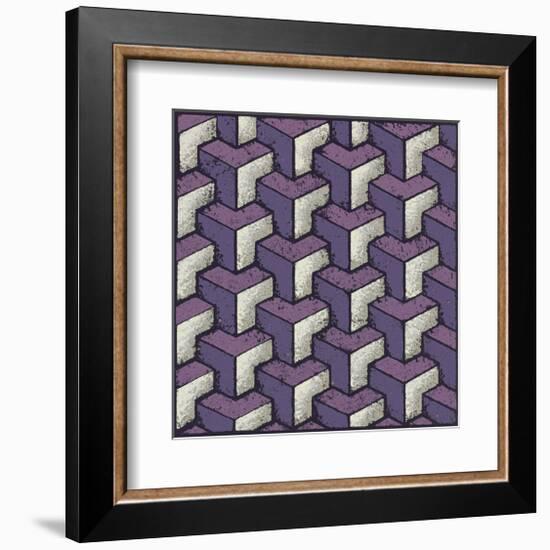 Three Part Tumbling Blocks (Purple)-Susan Clickner-Framed Giclee Print