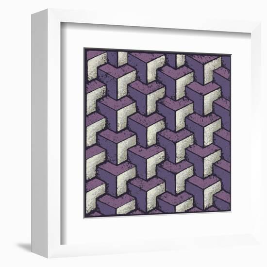 Three Part Tumbling Blocks (Purple)-Susan Clickner-Framed Giclee Print