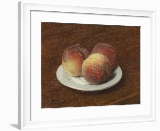 Three Peaches on a Plate, 1868-Ignace Henri Jean Fantin-Latour-Framed Giclee Print