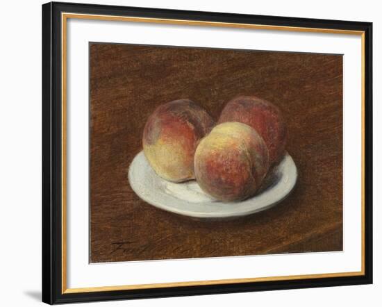 Three Peaches on a Plate, 1868-Ignace Henri Jean Fantin-Latour-Framed Giclee Print