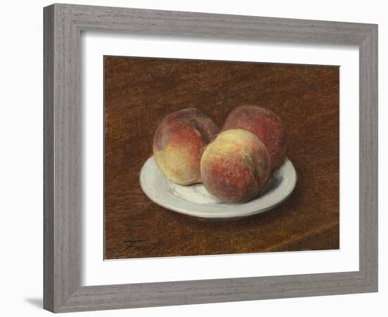 Three Peaches on a Plate, 1868-Ignace Henri Jean Fantin-Latour-Framed Giclee Print