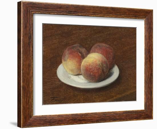 Three Peaches on a Plate, 1868-Ignace Henri Jean Fantin-Latour-Framed Giclee Print