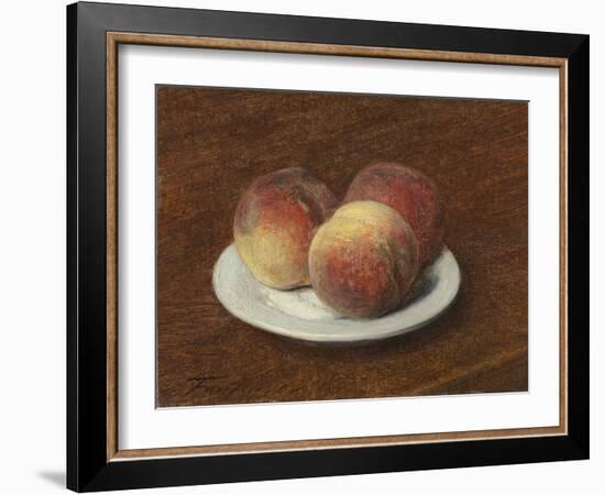 Three Peaches on a Plate, 1868-Ignace Henri Jean Fantin-Latour-Framed Giclee Print