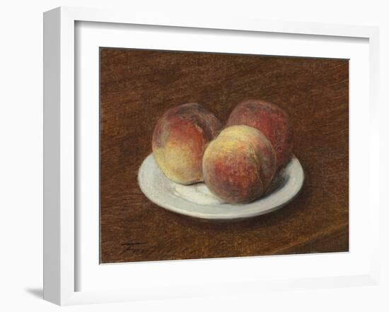 Three Peaches on a Plate, 1868-Ignace Henri Jean Fantin-Latour-Framed Giclee Print