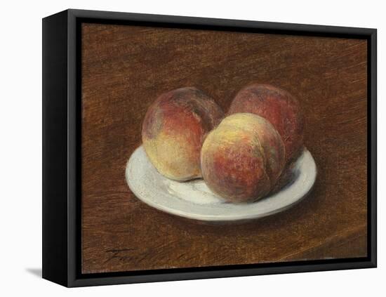 Three Peaches on a Plate, 1868-Ignace Henri Jean Fantin-Latour-Framed Premier Image Canvas