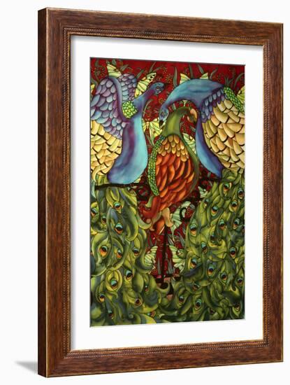 Three Peacocks-Holly Carr-Framed Giclee Print