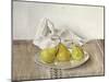 Three Pears on a Plate, Still Life, 1990-Arthur Easton-Mounted Giclee Print