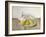 Three Pears on a Plate, Still Life, 1990-Arthur Easton-Framed Giclee Print
