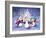 Three Penguins with Christmas Tree-MAKIKO-Framed Giclee Print