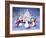 Three Penguins with Christmas Tree-MAKIKO-Framed Giclee Print