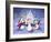 Three Penguins with Christmas Tree-MAKIKO-Framed Giclee Print