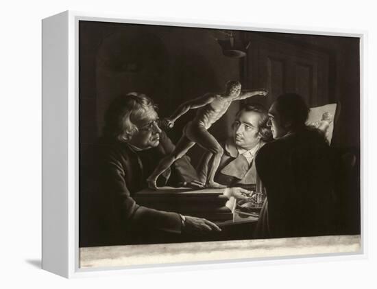 Three Persons Viewing the Gladiator by Candlelight, Engraved by William Pether, 1769-Joseph Wright of Derby-Framed Premier Image Canvas