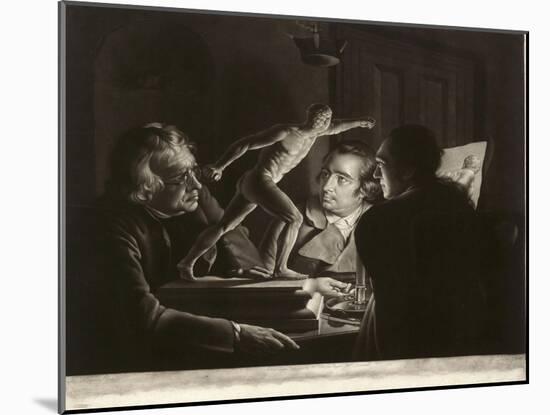 Three Persons Viewing the Gladiator by Candlelight, Engraved by William Pether, 1769-Joseph Wright of Derby-Mounted Giclee Print
