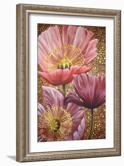 Three Pink Poppies-Cherie Roe Dirksen-Framed Giclee Print