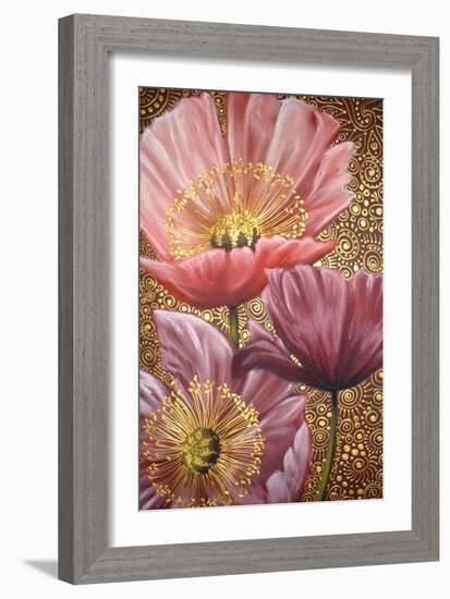 Three Pink Poppies-Cherie Roe Dirksen-Framed Giclee Print