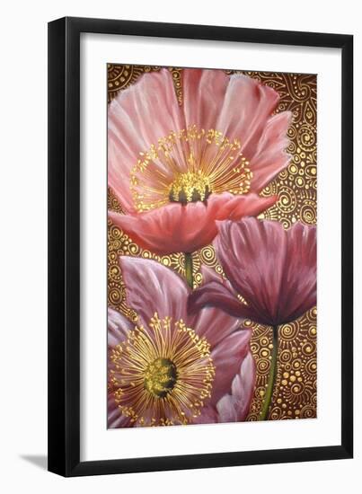 Three Pink Poppies-Cherie Roe Dirksen-Framed Giclee Print