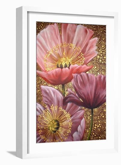 Three Pink Poppies-Cherie Roe Dirksen-Framed Giclee Print