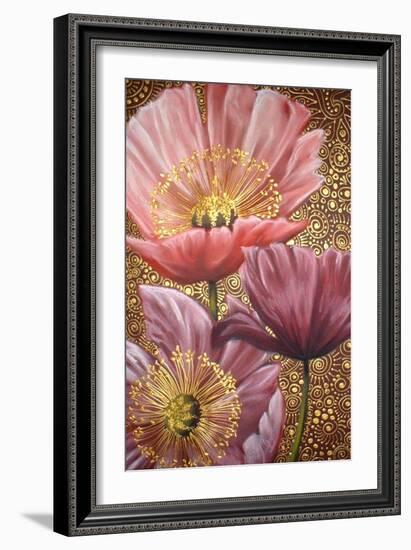 Three Pink Poppies-Cherie Roe Dirksen-Framed Giclee Print