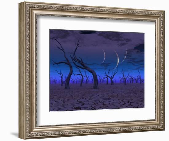 Three Planets Rise Over Dead Lands-rolffimages-Framed Art Print