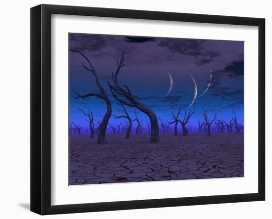 Three Planets Rise Over Dead Lands-rolffimages-Framed Art Print