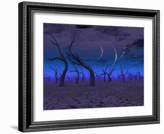 Three Planets Rise Over Dead Lands-rolffimages-Framed Art Print