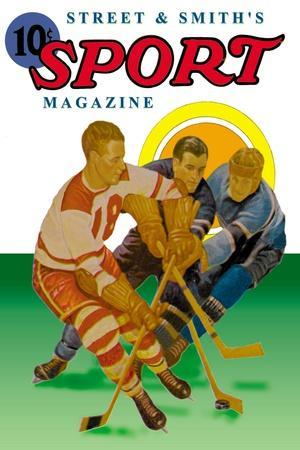 Vintage Retro Old School Hockey Poster by Ocean Front Art